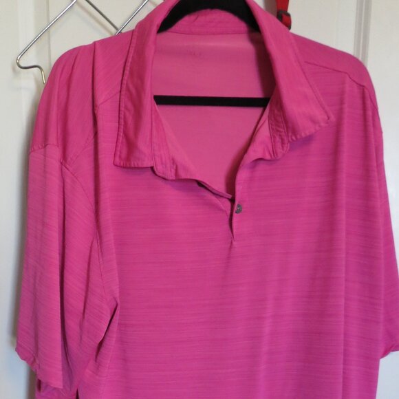 Men's 3XLT Reebok Speedwick Pink Polo Shirt - Picture 1 of 4